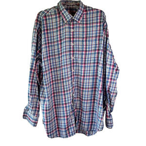 Peter Millar Casual Shirt Blue, Pink, White Check Long Sleeve Men's Size XXL
